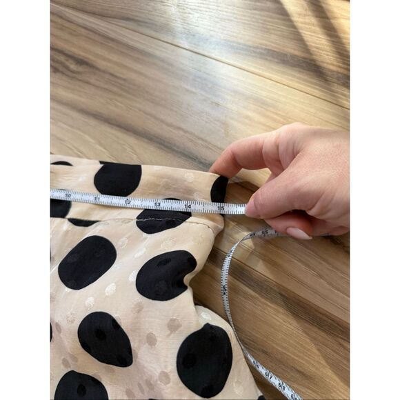 Zara High Waist Wide Leg Satin Polka Dot Cropped Pants Size M - Picture 10 of 12